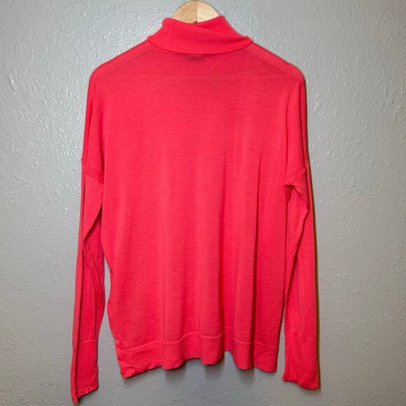 J.Crew Merino Wool Turtleneck Sweater w/Side Slits Neon Blossom Women’s Medium - Picture 2 of 8
